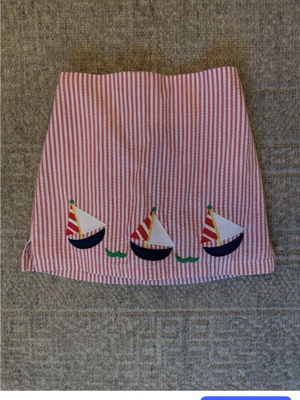 EUC Kelly’s Kids girls red and white seersucker skort size 7/8
